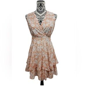 Japna Peach Floral High Low Dress
